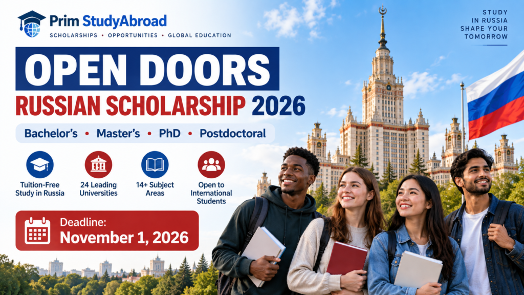 Open Doors Russian Scholarship 2026 for international students