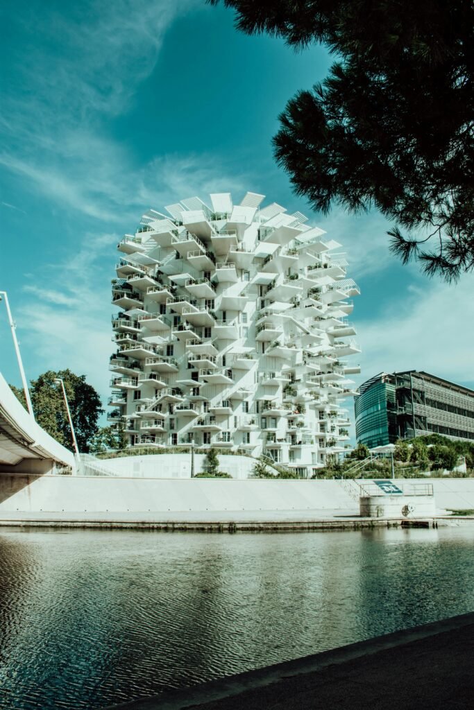 Modern residential architecture in Montpellier, France, the city hosting the University of Montpellier