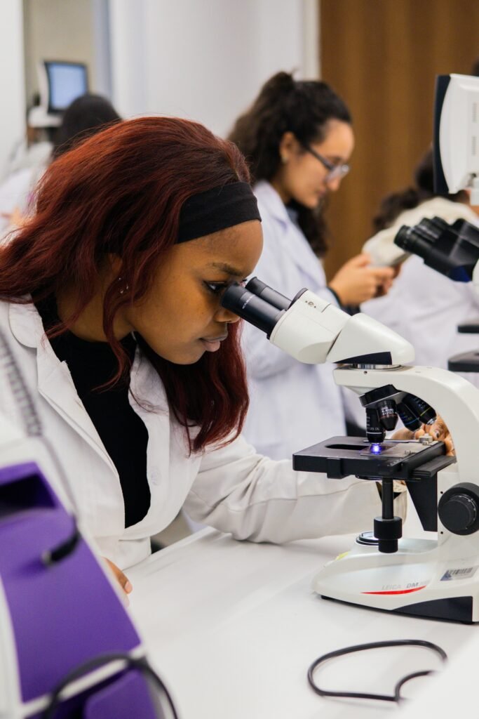 Researchers conducting scientific investigations in a laboratory